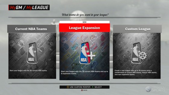 Also, the schedule creation tool can generate a ledger of games for leagues ranging from 30 to 36 teams. The draft lottery formula will adjust depending on the amount of teams in the league, as will the odds of winning the top pick. If you don’t pick expansion from the beginning of your MyGM or MyLeague experience, it can still happen dynamically as you play through multiple seasons. The league will vote to approve expansion franchises and you could be forced to make roster decisions accordingly.It won’t happen very often, but the functionality is built in.